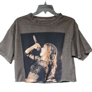 UO Taylor Swift Red Taylor's Version Brown Crop T-shirt Medium Oversized